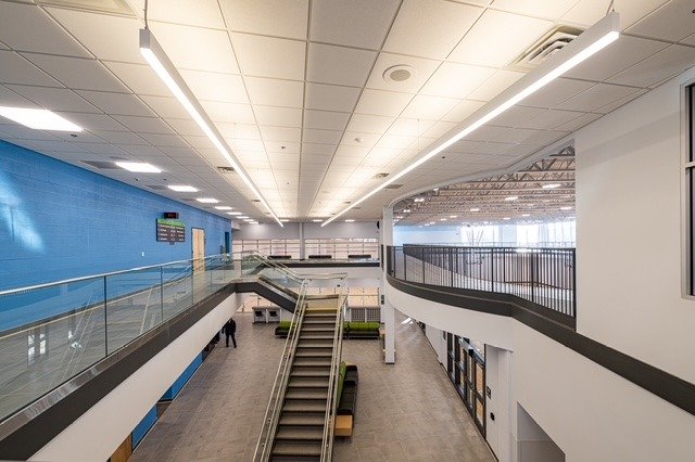 The atrium from the second floor looking down. 